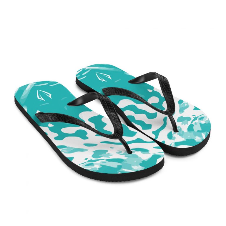 teal flip flops